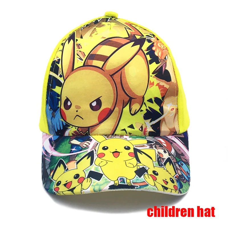 Anime Figure Pokemon Baseball Cap Pikachu Hat Adjustable Pokemon Cosplay Hip Hop Cartoon Adult Hats Boy Girl Kids Birthday Gifts