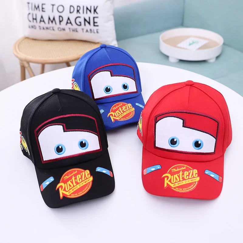 Disney Cars Anime Figure Lightning McQueen Hat Baseball Cap Cotton Peaked Cap Cartoon Dress Up Cute Headwear Spring Summer Gifts