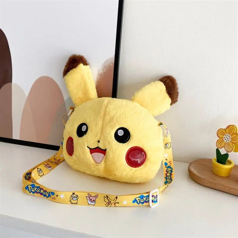 Pokemon Anime Cute Pikachu Plush Crossbody Bag Backpack Student School Supplies Creative Funny Kids Birthday Gifts