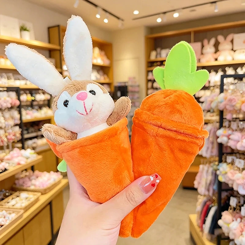 Kawaii Rabbit Carrot Plush Pendant Detachable Cute Bunny Vegetable Stuffed Keychain Bag Charm Car Hanging Gift for Kids