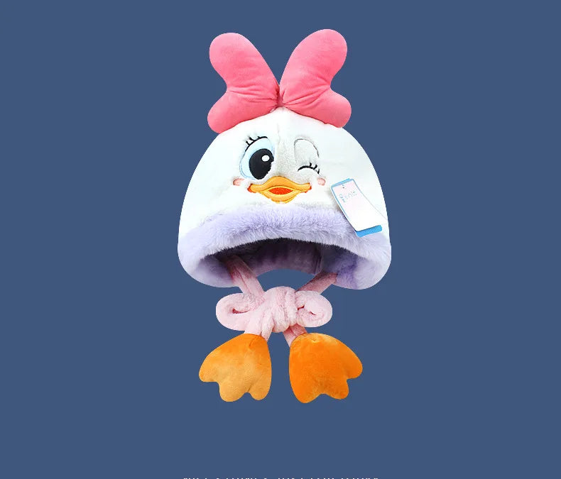 Kawaii Winter Warm Plush Hat Minnie Mickey Mouse Figure Soft Cap For Adults Christmas Gifts