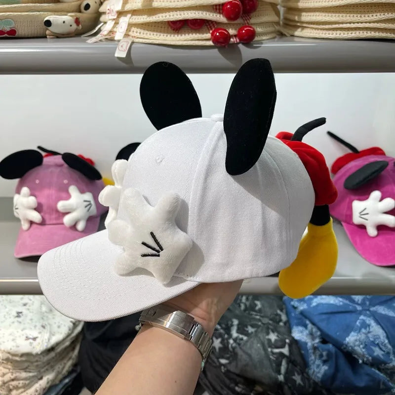Girls Cute Cartoon Mouse Ears Baseball Cap Anime Duckbill Style Y2K Outdoor Fashion Sunscreen Sunshade Trendy Cap for Women