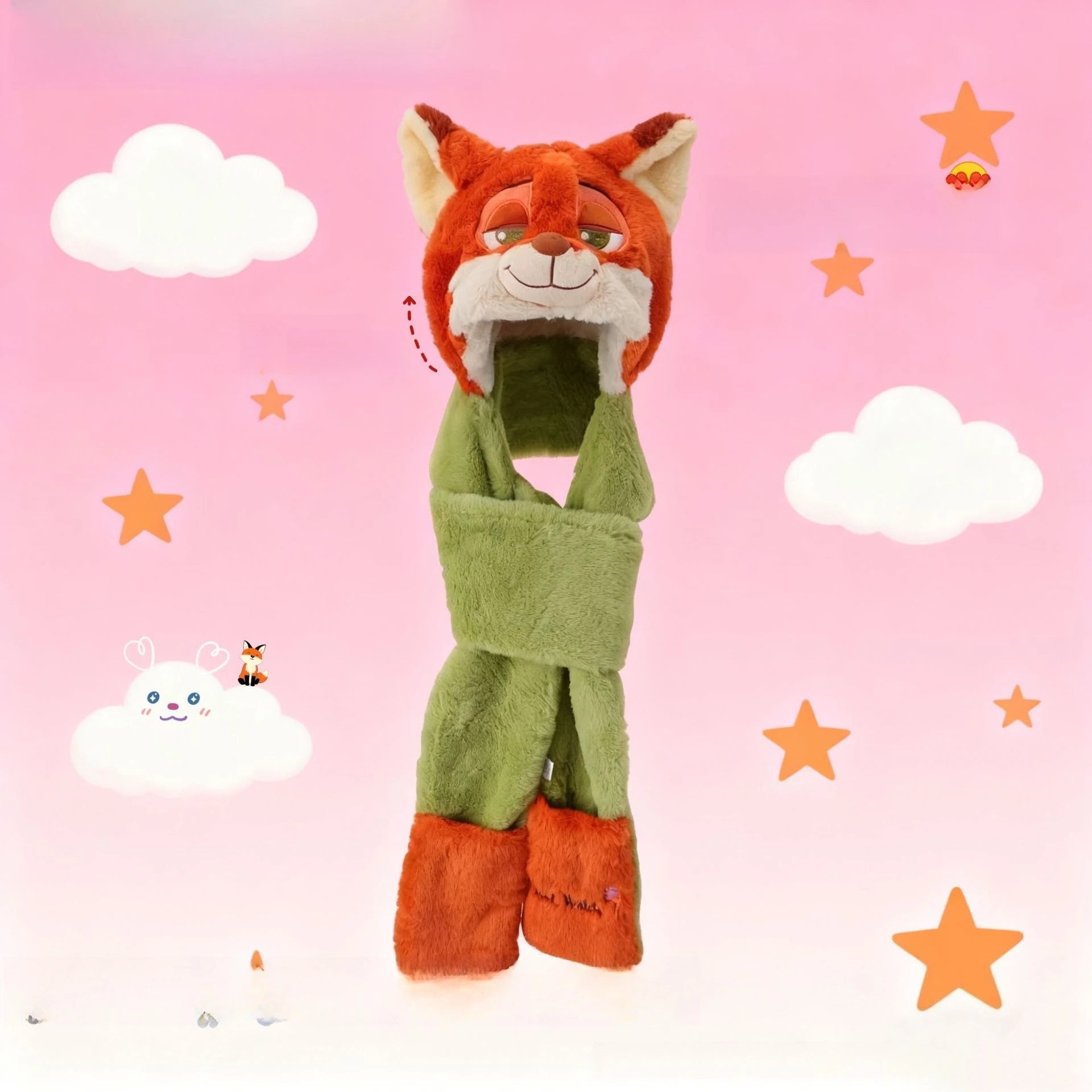 New Disney Cartoon Zootopia Character Judy Nick Plush Hat Warmth Soft Winter Warm Ear Hoods Boys and Girls Holiday Xmas Gift