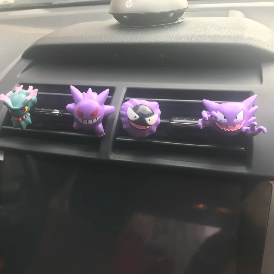 Perfect Packaging Ghost Pokemon Figure Car Interior Air Outlet Decoration Gastly Gengar Haunter Duskull Anime Car Ornament Gifts