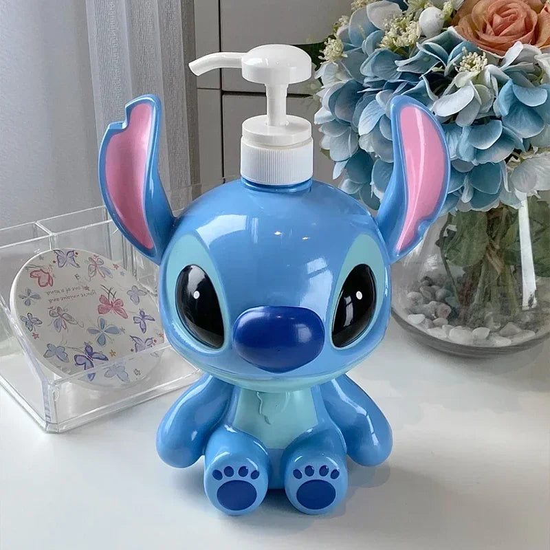 Stitch Lotion Dispenser Kawaii Cartoon Pump Bottle Bathroom Ornament Home Decor Bathroom Accessories Boy Girl Gifts
