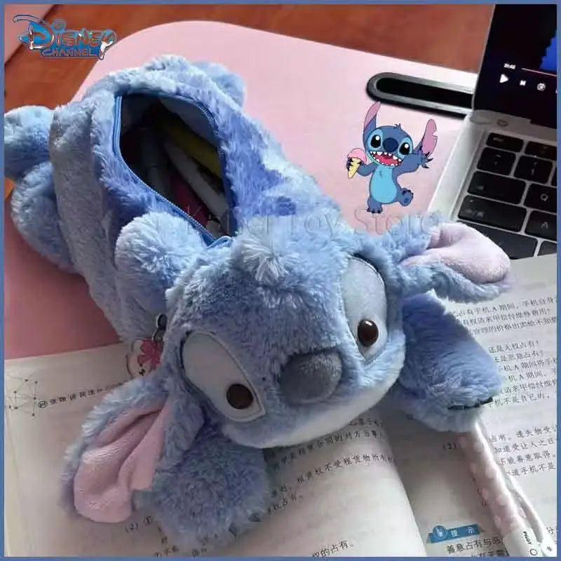 【Stock】Stitch Plush Cute Pencil Case Anime Kawaii Pen Bag Kids School Home Stationery Box Lilo & Stitch Plush Bags Kids Gift Toy