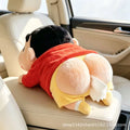 Kawaii Shin Chan Plush Car Tissue Box Hanging Doll Cute Auto Interior Decor Backpack Accessory Holiday Souvenir Present Gift