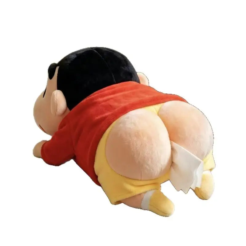 Kawaii Shin Chan Plush Car Tissue Box Hanging Doll Cute Auto Interior Decor Backpack Accessory Holiday Souvenir Present Gift