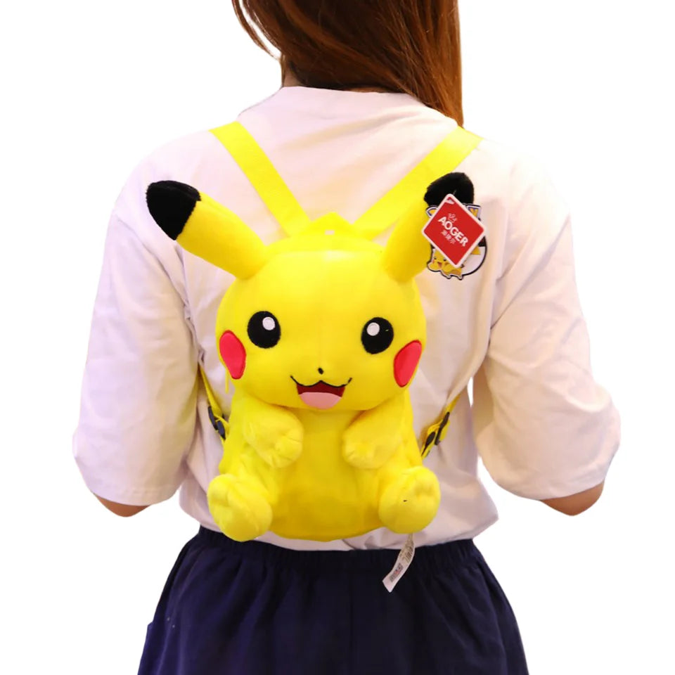 Pikachu Plush Backpack Pokemon Peluche Bag Stuffed Doll Toy Cute Cartoon Image Schoolbag Gift for Kids