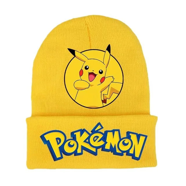 Pokemon Cute Pikachu Kids Knitted Hats Beanies Cartoon Anime Print Caps Heat Comfortable Casual Hat Birthday Gifts