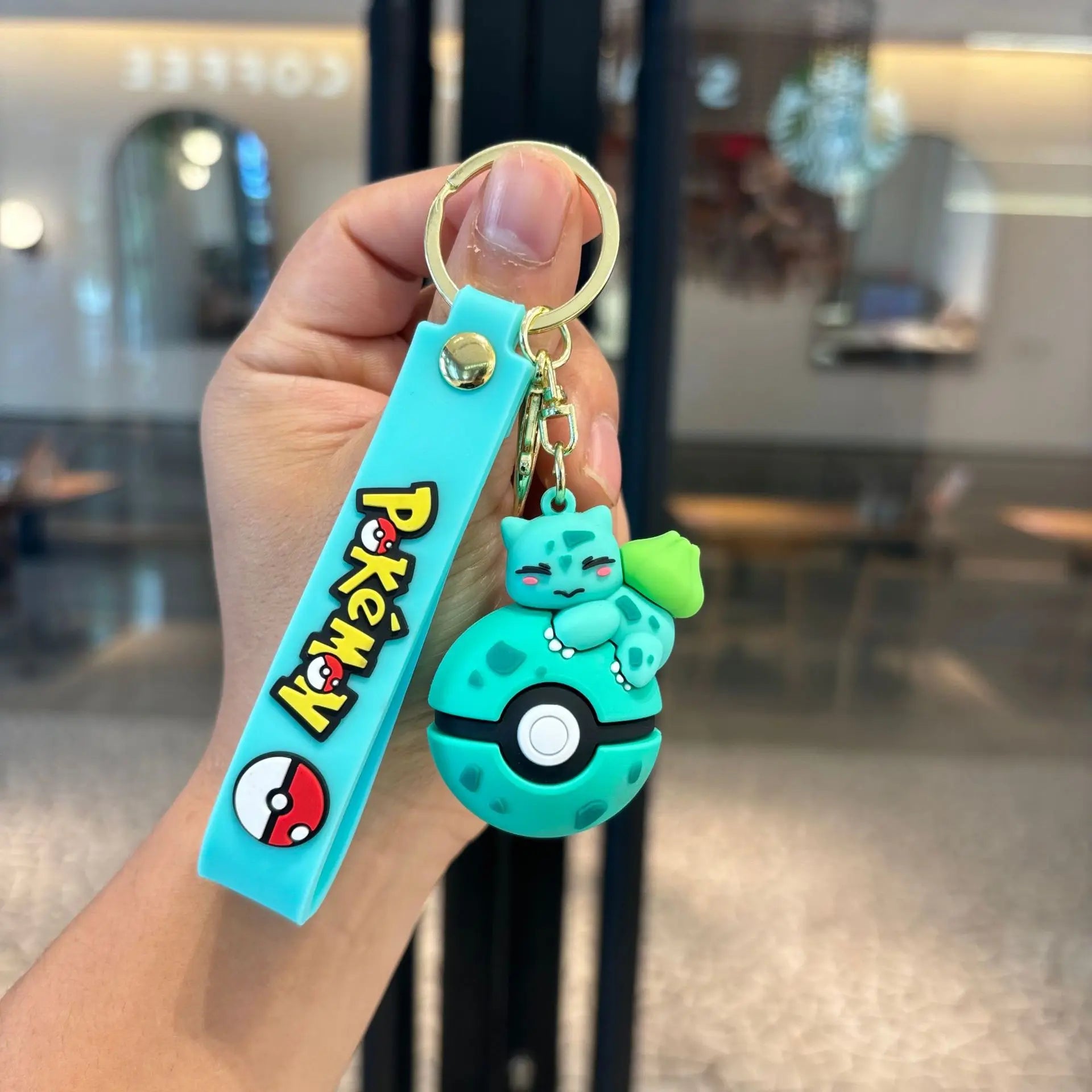 Pokémon Poké Ball Keychain Set, Pikachu Eevee Charmander figure Keychain, Anime Collectible Key Ring for Bag Backpack Gift