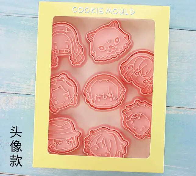 8PCS Set Japan Cartoon Pokemon Figure Anime Cookie Mould Pikachu Psyduck Squirtle Pokeball Kawaii Pattern Mold Biscuit