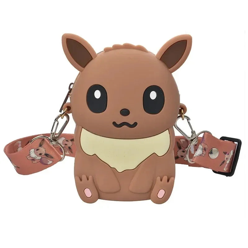 Pokemon Anime Pikachu Lovely Fashion Bag Princess Small Storage Silicone Purse Messenger Cartoon Figures Model Toys Kids Gift