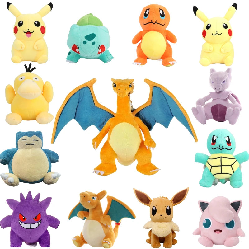 20cm Pokemon Stuffed Plush Toys Kawaii Pikachu Raichu Jenny Turtle Anime Doll Kids Birthday Christmas Gift