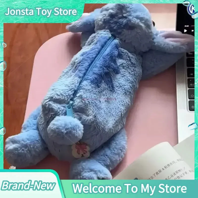 【Stock】Stitch Plush Cute Pencil Case Anime Kawaii Pen Bag Kids School Home Stationery Box Lilo & Stitch Plush Bags Kids Gift Toy