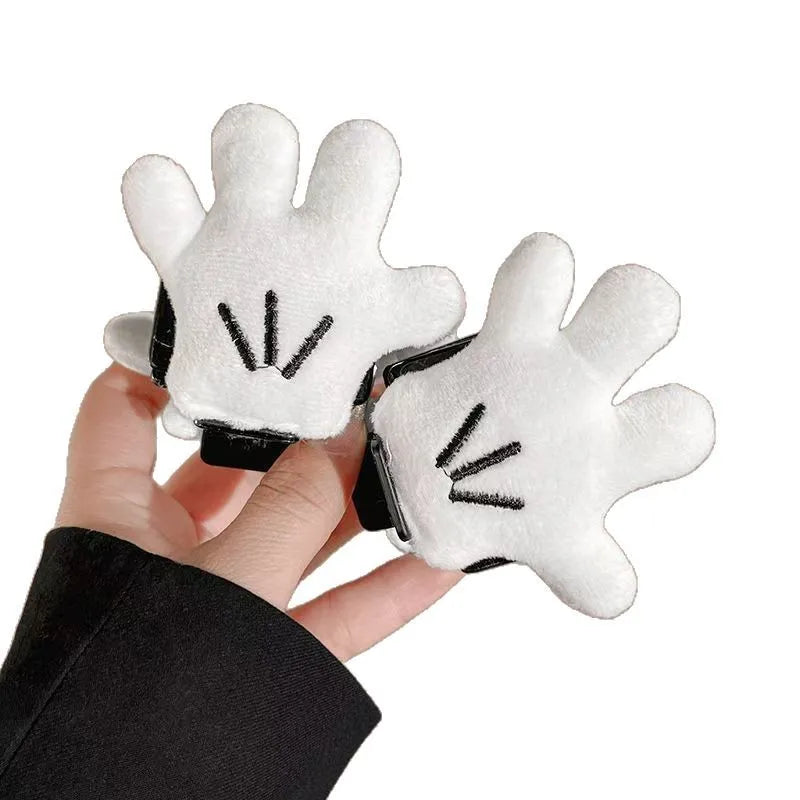 Cute Mickey Palm Hair Claw Clips For Women Creative Hairclips Girls Mickey Hand Hairpin Small Funny Claw Clip Hair Accessories