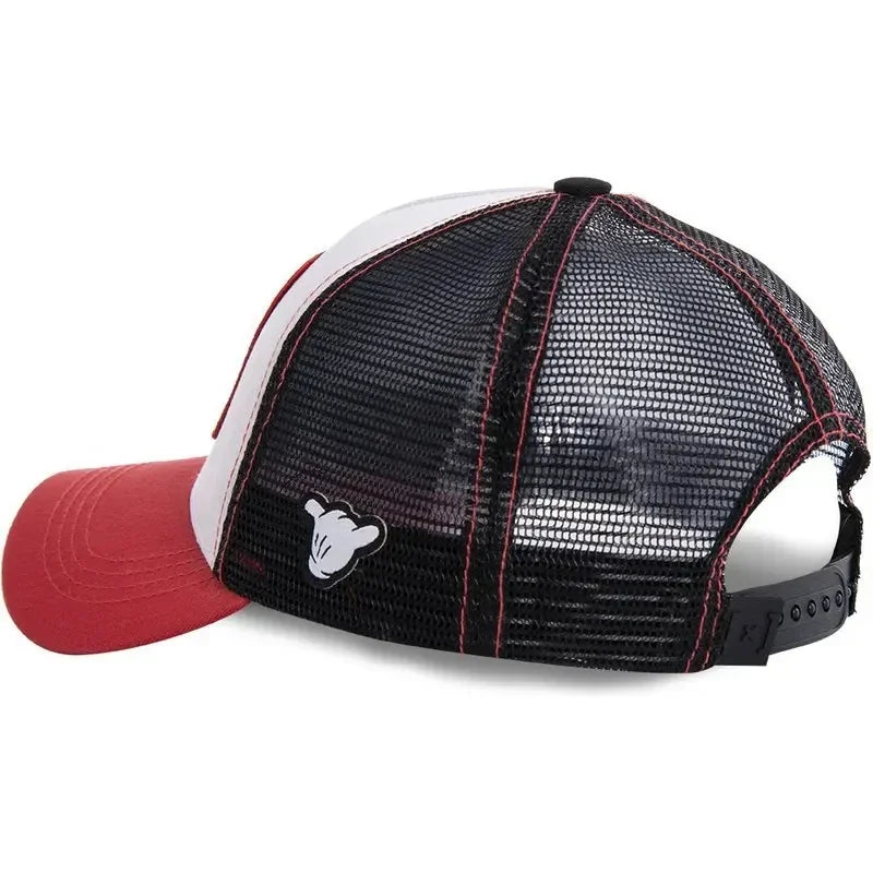 Kawaii Mickey Trucker Cap Mesh Back Baseball Hat Adjustable Cartoon Donald Duck Hip Hop Sun Protection Outdoor Streetwear Gifts