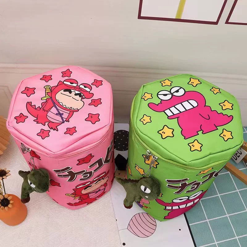 Crayon Shin-Chan Same Style Cute Backpack Crocodile Biscuit Backpack Top Zipper Badminton Racket Bag Portable Large Capacity Bag
