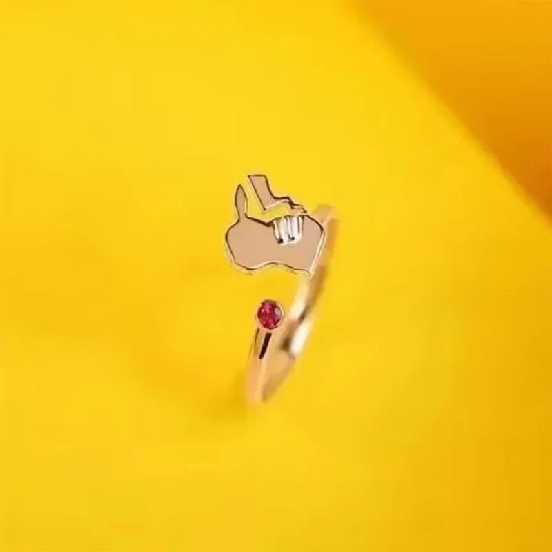 Pokemon Dratini Couple Ring S925 Silver Anime Peripheral Opening Adjustable  Cartoon Accessories Fashion Gift