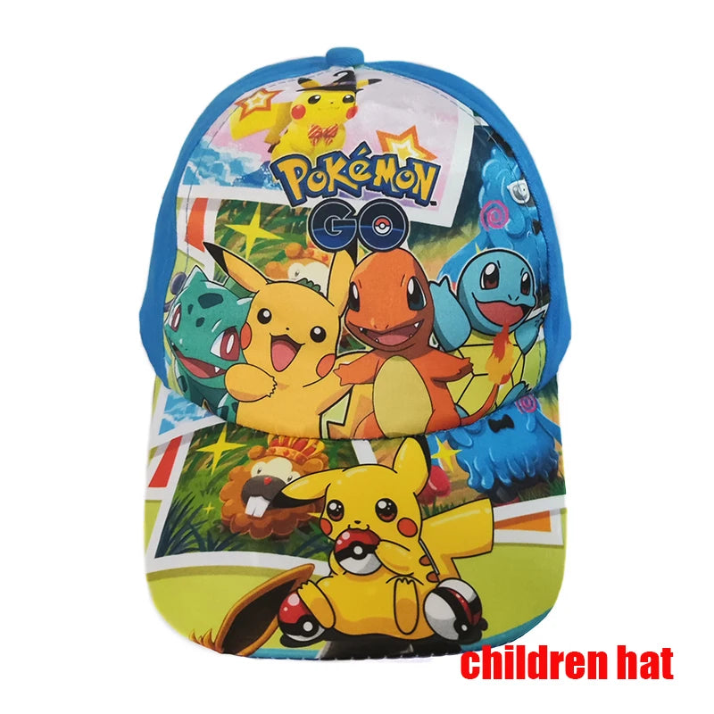 Anime Figure Pokemon Baseball Cap Pikachu Hat Adjustable Pokemon Cosplay Hip Hop Cartoon Adult Hats Boy Girl Kids Birthday Gifts