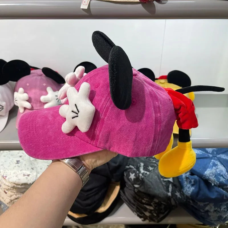 Girls Cute Cartoon Mouse Ears Baseball Cap Anime Duckbill Style Y2K Outdoor Fashion Sunscreen Sunshade Trendy Cap for Women