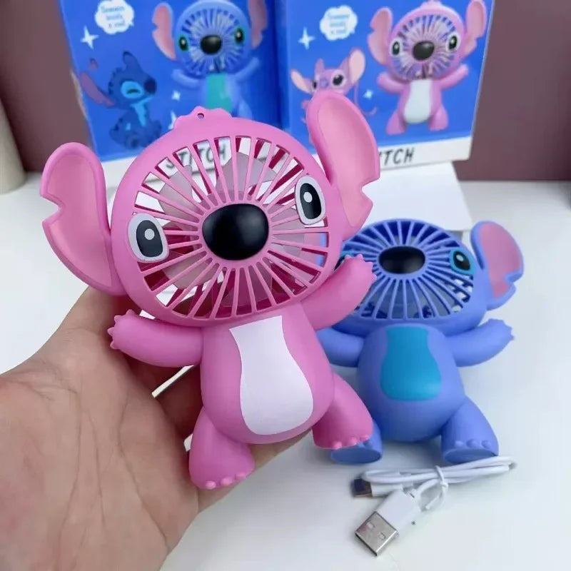 New Anime Lio&Stitch Fan Children Student Kawaii Cartoon Small Fan Boys Girls Summer Portable Cool Fan Kids Gifts Toys