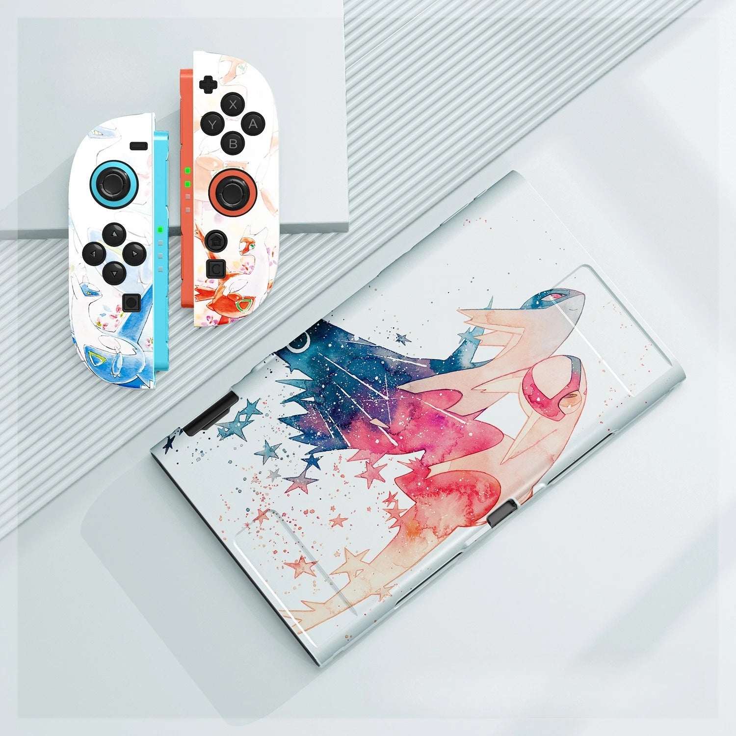 Cartoon Gengar Case for Nintendo Switch 2/NS Oled Game Console Joy-con Split Type Design Shockproof Drop Proof Protective Cover