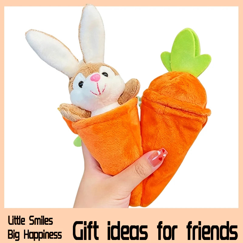 Kawaii Rabbit Carrot Plush Pendant Detachable Cute Bunny Vegetable Stuffed Keychain Bag Charm Car Hanging Gift for Kids