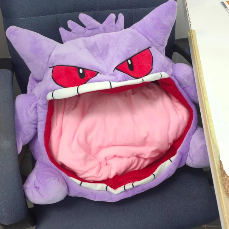 Cute Pokemon Gengar Kirby Headgear Doll Sleep Pillow Anime Integrated Dual Purpose Small Quilt Pet Sleeping Blanket Toy Figure