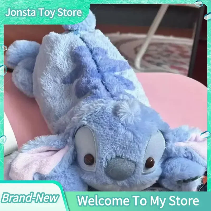 【Stock】Stitch Plush Cute Pencil Case Anime Kawaii Pen Bag Kids School Home Stationery Box Lilo & Stitch Plush Bags Kids Gift Toy