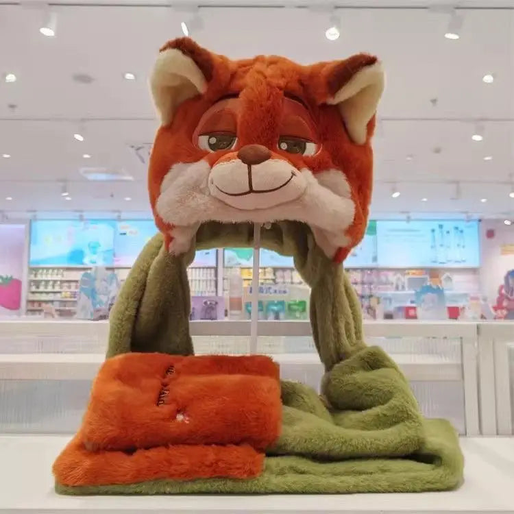 New Disney Cartoon Zootopia Character Judy Nick Plush Hat Warmth Soft Winter Warm Ear Hoods Boys and Girls Holiday Xmas Gift