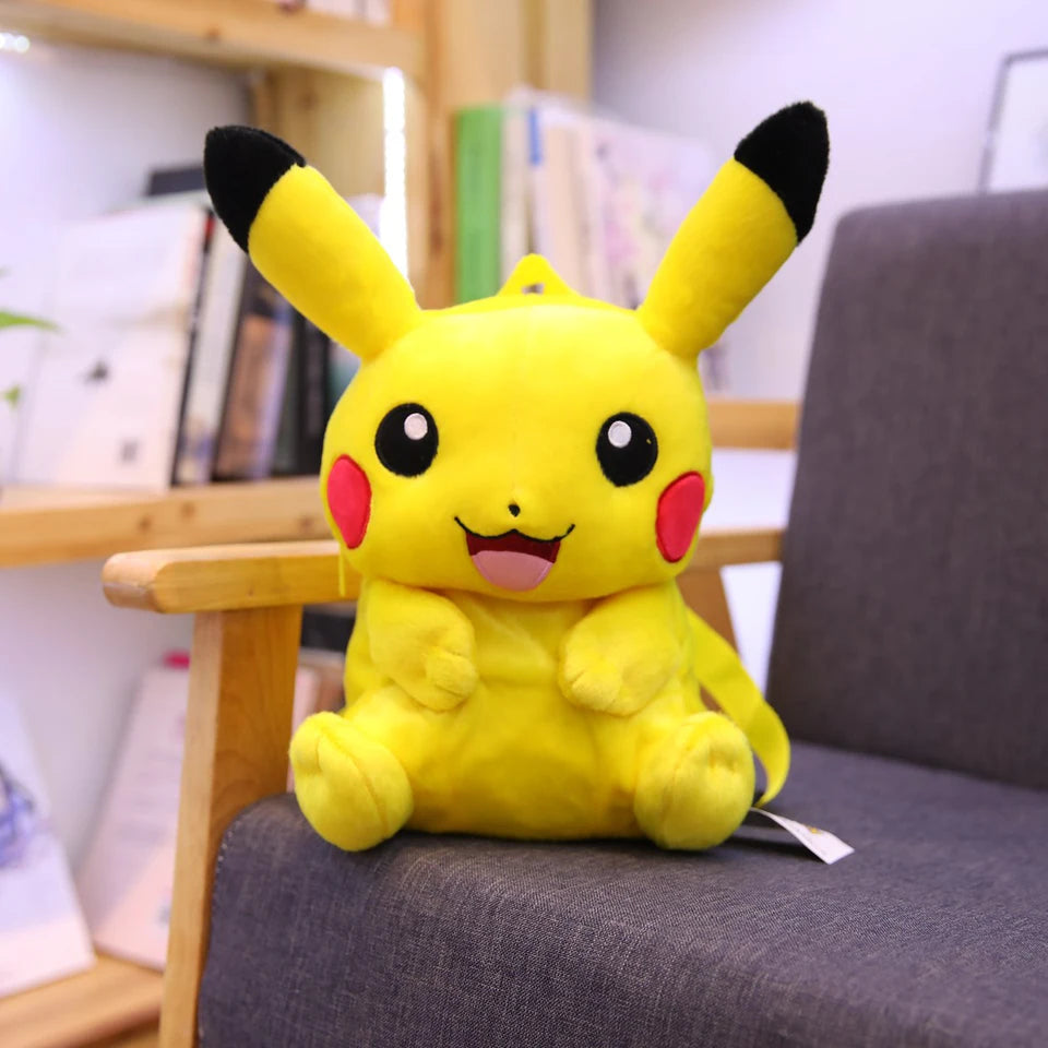 Pikachu Plush Backpack Pokemon Peluche Bag Stuffed Doll Toy Cute Cartoon Image Schoolbag Gift for Kids