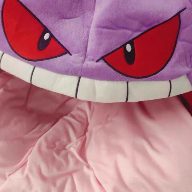 Cute Pokemon Gengar Kirby Headgear Doll Sleep Pillow Anime Integrated Dual Purpose Small Quilt Pet Sleeping Blanket Toy Figure