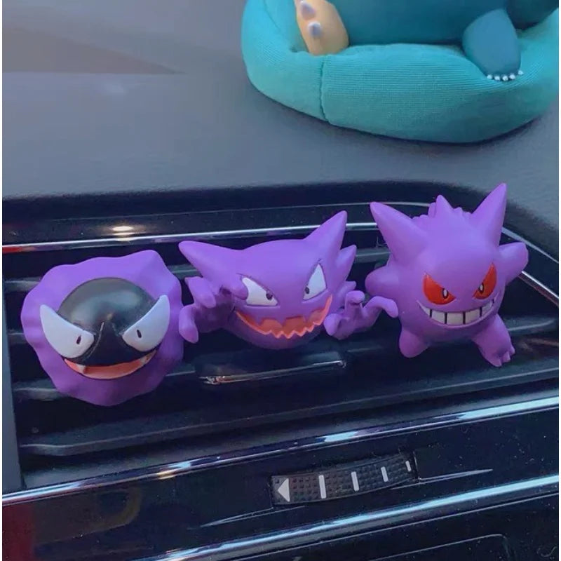 Perfect Packaging Ghost Pokemon Figure Car Interior Air Outlet Decoration Gastly Gengar Haunter Duskull Anime Car Ornament Gifts