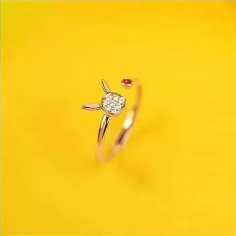 Pokemon Dratini Couple Ring S925 Silver Anime Peripheral Opening Adjustable  Cartoon Accessories Fashion Gift