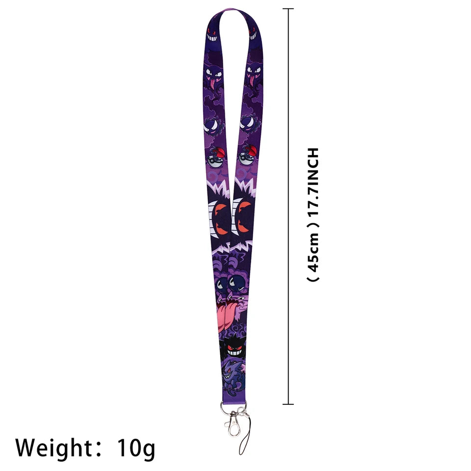 Cute Anime Gengar Lanyard For Keychain ID Card Cover Passport Student Cellphone Badge Holder Key Ring Neck Straps Accessories