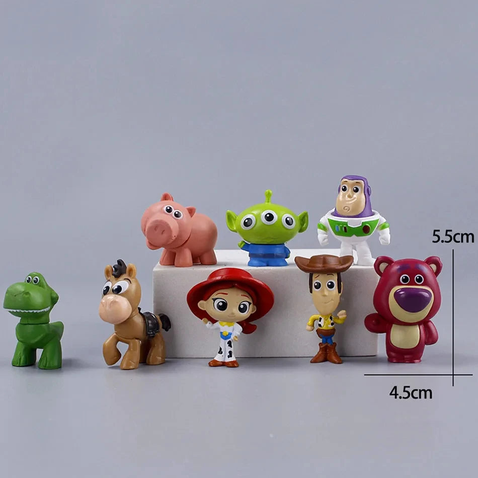 8pcs / Set Toy Story Action Figure Anime Cartoon Model Doll Car Decoration Cake Accessories Anime Figure Toy Children's Gift