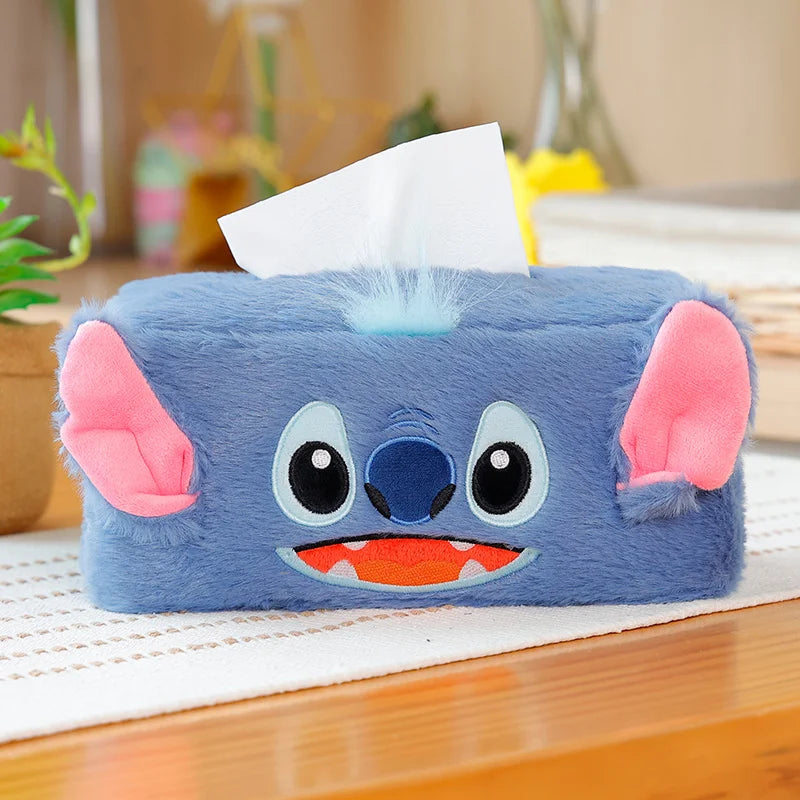 Disney Stitch Stitch Plush Tissue Boxes Storage Case Organizer Ornament Craft Desktop Tissue Holder Kitchen Tissue Box Gift