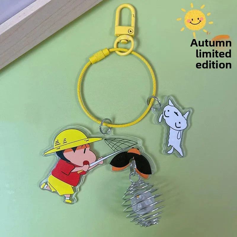 Crayon Shin Chan Acrylic Keychain Anime Figures Firefly Keyrings Backpack Gift for Boy Girl Children Couple Birthday Halloween