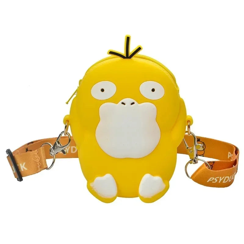 Pokemon Anime Pikachu Lovely Fashion Bag Princess Small Storage Silicone Purse Messenger Cartoon Figures Model Toys Kids Gift