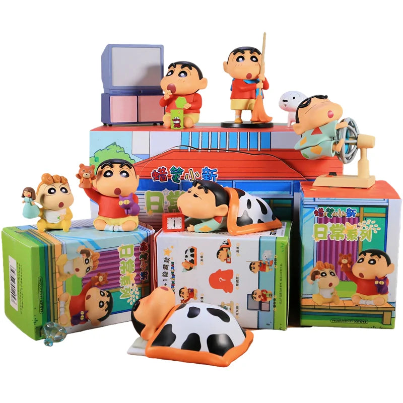 Crayon Shin-chan Daily Series Anime Doll Blind box Anime Doll Action Figure Model Collection Toys Statue Desktop Ornament Gifts