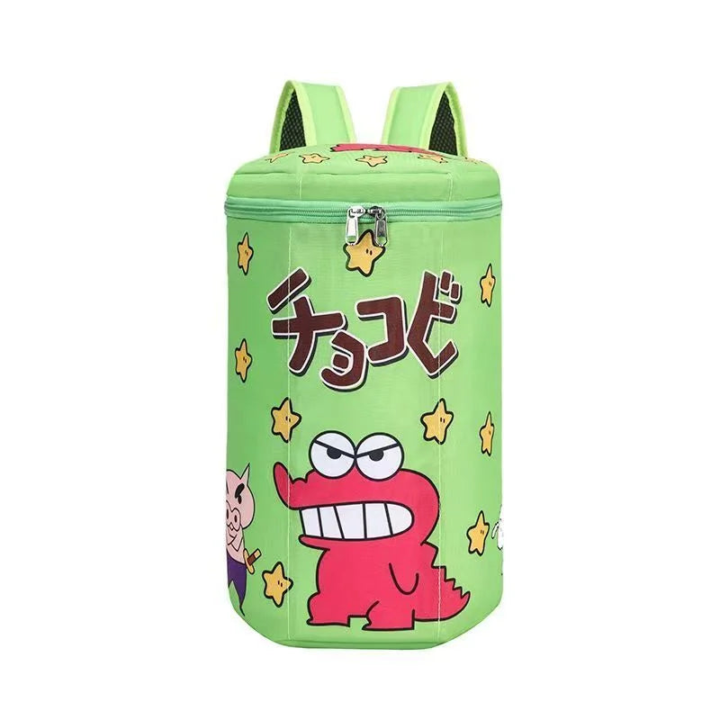 Crayon Shin-Chan Same Style Cute Backpack Crocodile Biscuit Backpack Top Zipper Badminton Racket Bag Portable Large Capacity Bag
