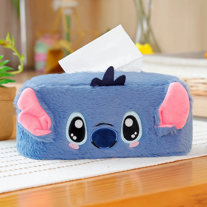 Disney Stitch Stitch Plush Tissue Boxes Storage Case Organizer Ornament Craft Desktop Tissue Holder Kitchen Tissue Box Gift