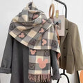 Disney Mickey Mouse Print Double-Sided Scarf Autumn Winter Women's Warm Scarf Outdoor Shawl Fashion Retro Scarf Gift