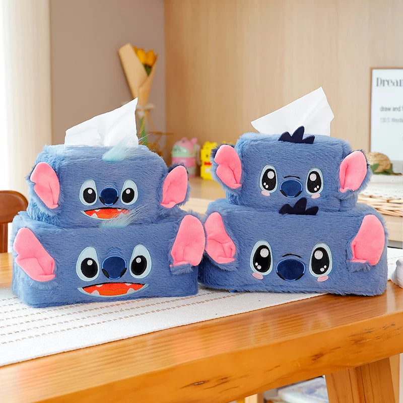 Disney Stitch Stitch Plush Tissue Boxes Storage Case Organizer Ornament Craft Desktop Tissue Holder Kitchen Tissue Box Gift