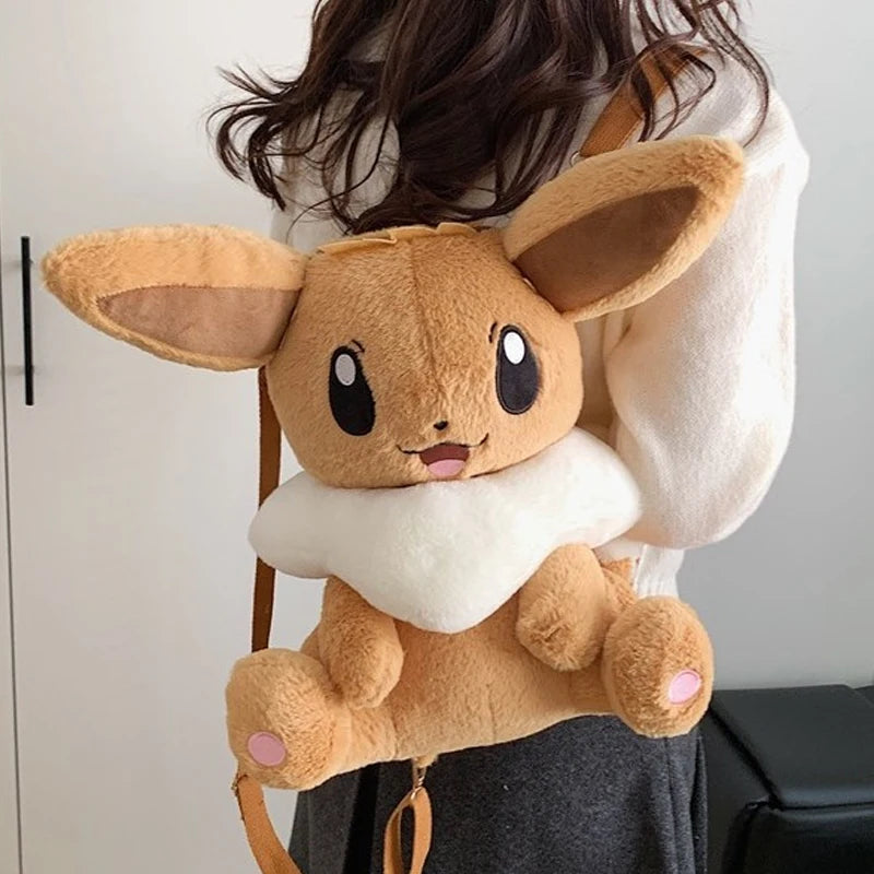 Pokémon Eevee Pikachu Plush Toys Knapsack Charmander Plushie Anime Backpack Birthday Pokemon Snorlax Gift for Kids Xmas Bag