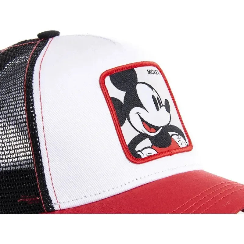 Kawaii Mickey Trucker Cap Mesh Back Baseball Hat Adjustable Cartoon Donald Duck Hip Hop Sun Protection Outdoor Streetwear Gifts