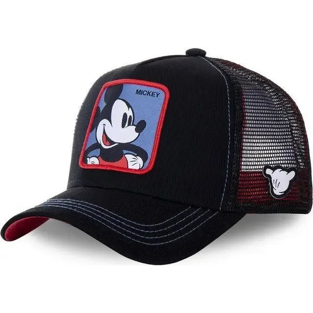 Kawaii Mickey Trucker Cap Mesh Back Baseball Hat Adjustable Cartoon Donald Duck Hip Hop Sun Protection Outdoor Streetwear Gifts