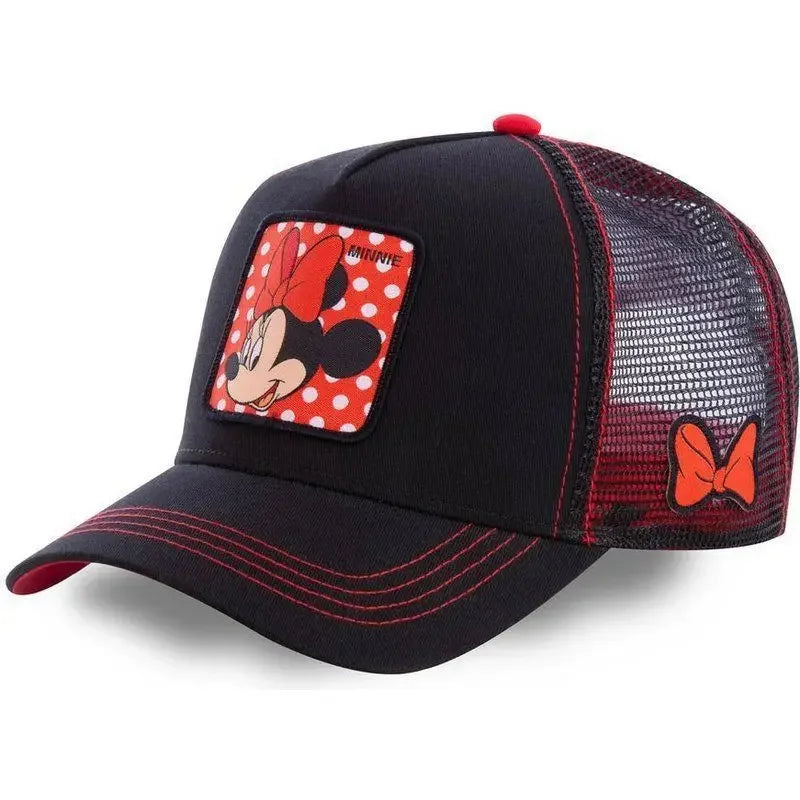 Kawaii Mickey Trucker Cap Mesh Back Baseball Hat Adjustable Cartoon Donald Duck Hip Hop Sun Protection Outdoor Streetwear Gifts