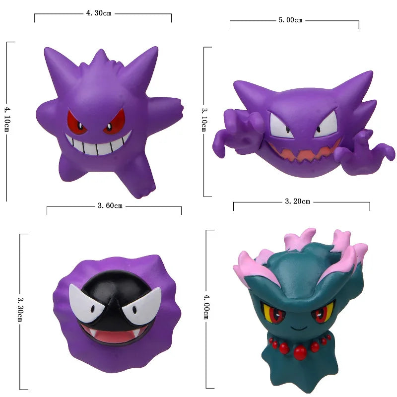 Perfect Packaging Ghost Pokemon Figure Car Interior Air Outlet Decoration Gastly Gengar Haunter Duskull Anime Car Ornament Gifts